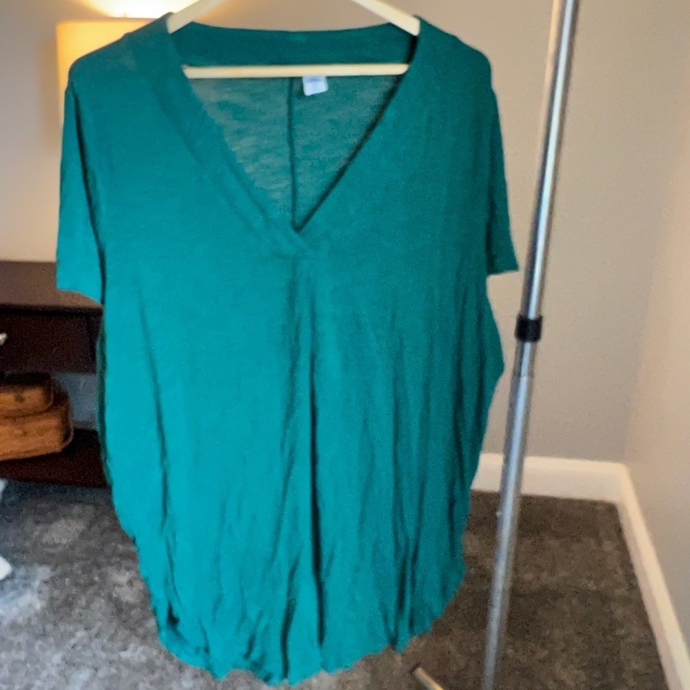 Old Navy Tunic Style Tee XL Tall, EUC, slub knit, emerald color